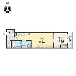 アドバンスコート四条堀川II 1DKの間取図画像