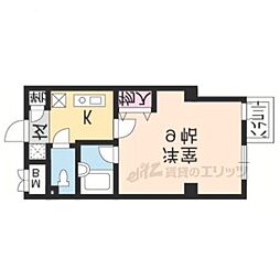 パインフィールド御池 1Kの間取図画像