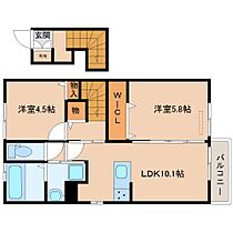 ドルフV  ｜ 奈良県奈良市宝来4丁目（賃貸アパート2LDK・2階・55.29㎡） その2