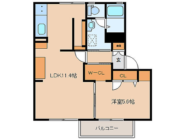 奈良県奈良市西紀寺町(賃貸アパート1LDK・2階・43.00㎡)の写真 その2