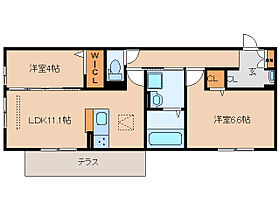 ボナールB  ｜ 奈良県奈良市秋篠新町（賃貸アパート2LDK・1階・54.35㎡） その2