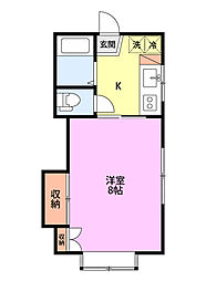 ドミトリーつつじが丘B 1Kの間取図画像