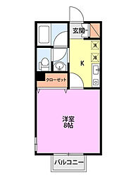 アマール 1Kの間取図画像