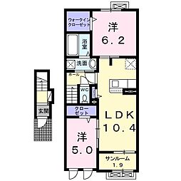 サンバレー 2LDKの間取図画像