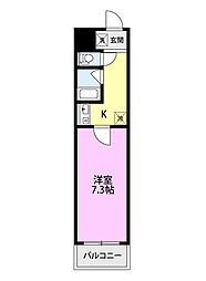 メゾンハヤカワ 1Kの間取図画像