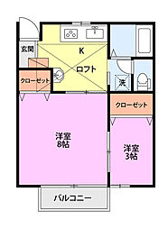 新栄ハイツ好 1SKの間取図画像