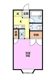 アザレア ワンルームの間取図画像