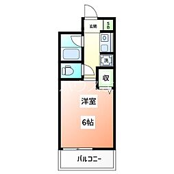 葡萄館 1Kの間取図画像
