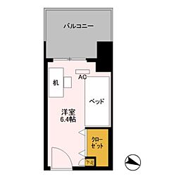 ロイヤルパークスER万代 ワンルームの間取図画像