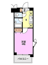 ワンノールK2 1Kの間取図画像