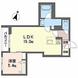 新潟市中央区上所中1丁目マンション 1LDKの間取図画像