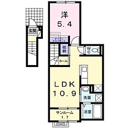 カレントレジデンス女池2 1LDKの間取図画像