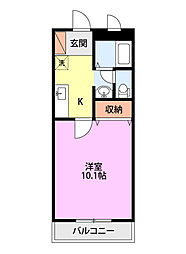ヒルズ白山浦 1Kの間取図画像