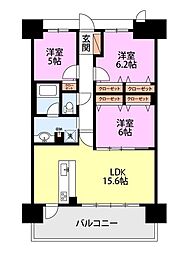 アルファガレリア本町通 3LDKの間取図画像