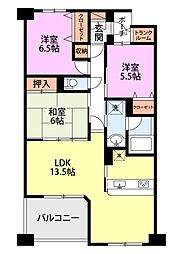 ダイアパレス川端町 3LDKの間取図画像