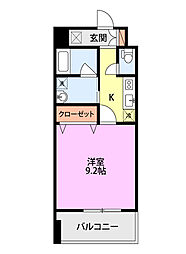 グレイスハイツ東中通タワー 1Kの間取図画像