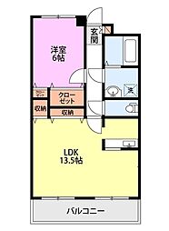 アルゴ天神山 1LDKの間取図画像