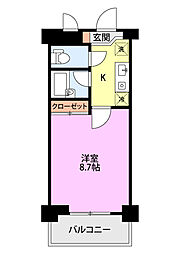 ワンノール米山A 1Kの間取図画像