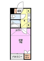 SAJAさくら 1Kの間取図画像