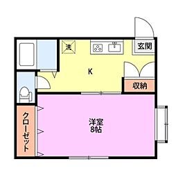 メゾンテリー 1Kの間取図画像