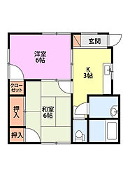 コーポ藤 2Kの間取図画像