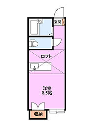 ロイヤルヒルズ桜ケ丘 ワンルームの間取図画像