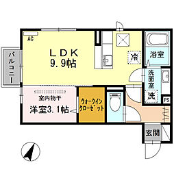 パインハウス4 1LDKの間取図画像