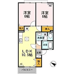 ニューロイヤル 2LDKの間取図画像