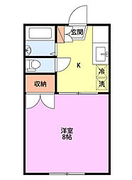 トーコーハイツA 1Kの間取図画像
