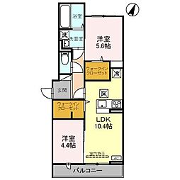 D-ROOM本馬越 2LDKの間取図画像