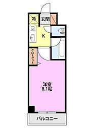 オセオ弁天 1Kの間取図画像