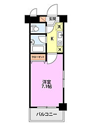 ワンノール米山A 1Kの間取図画像