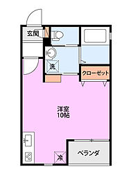 ハトル笹口 ワンルームの間取図画像