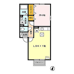 レコルト2B 1LDKの間取図画像