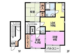 サンバレイニッコーA 3LDKの間取図画像