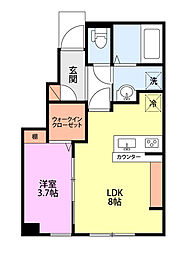 ラルゴ 1LDKの間取図画像