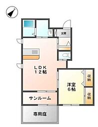 ラコルト 1LDKの間取図画像