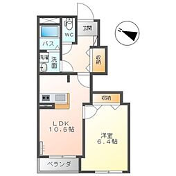 コンシェルジュ 1LDKの間取図画像