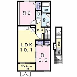 幸町雅 2LDKの間取図画像