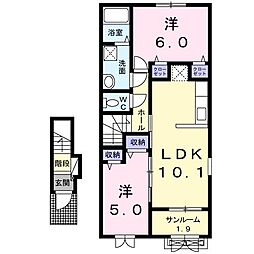 メゾンナチュール 2LDKの間取図画像