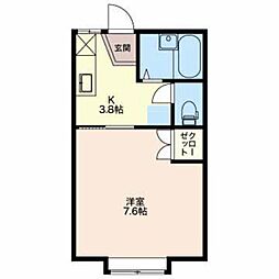 コーポ小針 1Kの間取図画像