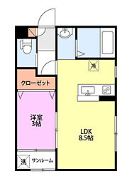 リオーナ大学南 1LDKの間取図画像