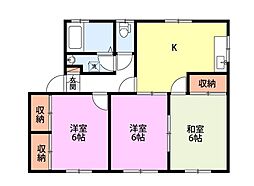 ウェーブリィコート青山A 3DKの間取図画像