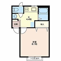 メゾンコンフォート 1Kの間取図画像