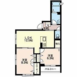 シャーメゾン小針 2LDKの間取図画像