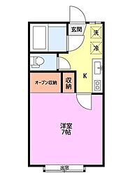 フィールド 1Kの間取図画像