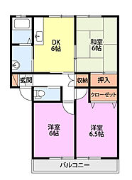 グランシャリオB 3DKの間取図画像