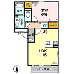 セブンワンテンF 1LDKの間取図画像