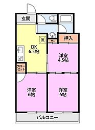 マンション福甚 3DKの間取図画像