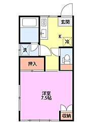 ハイツ神保 1Kの間取図画像